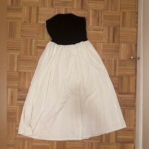 Black and White Strapless Dress
